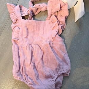 Pink Ruffled Baby Romper